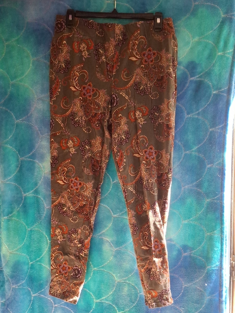 Cato Olive Green Floral Paisley Print Leggings